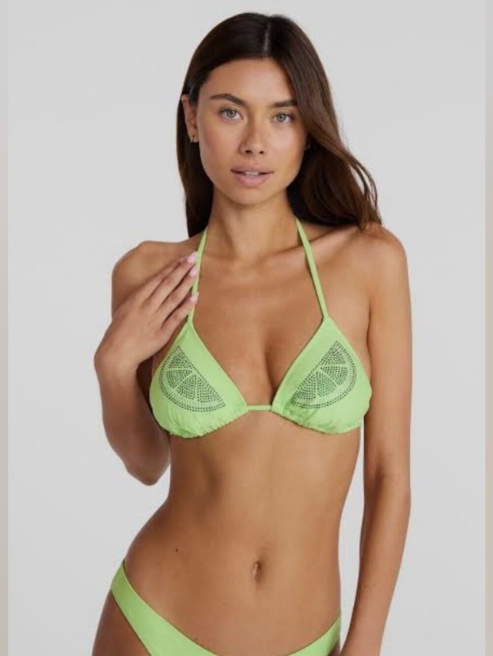 Lime Green Rhinestone Low Rise Bikini Set